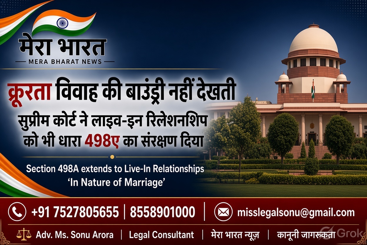 क्रूरता विवाह की बाउंड्री नहीं देखती: सुप्रीम कोर्ट ने लाइव-इन रिलेशनशिप को भी धारा 498ए का संरक्षण दिया