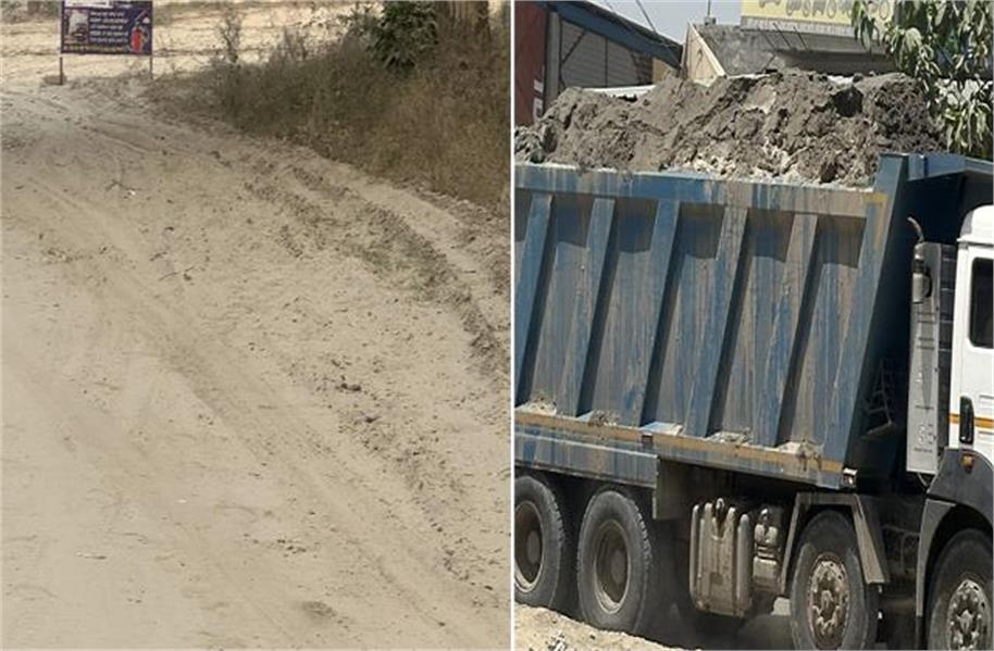 लोहियां खास में हाईवे निर्माण बना राहगीरों के लिए मुसीबत, रेत-मिट्टी के गुबार से हादसों का खतरा बढ़ा